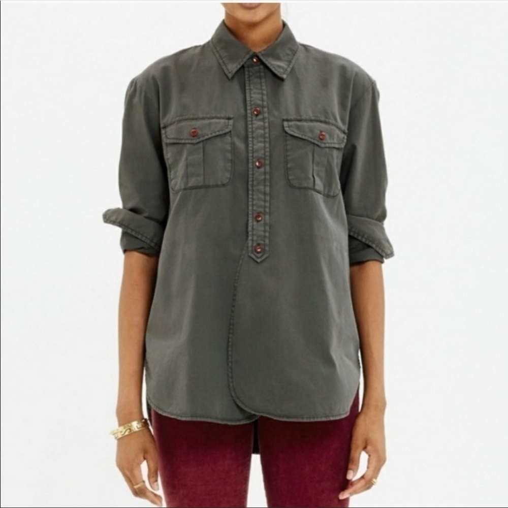 Madewell Cargo utility button down shirt